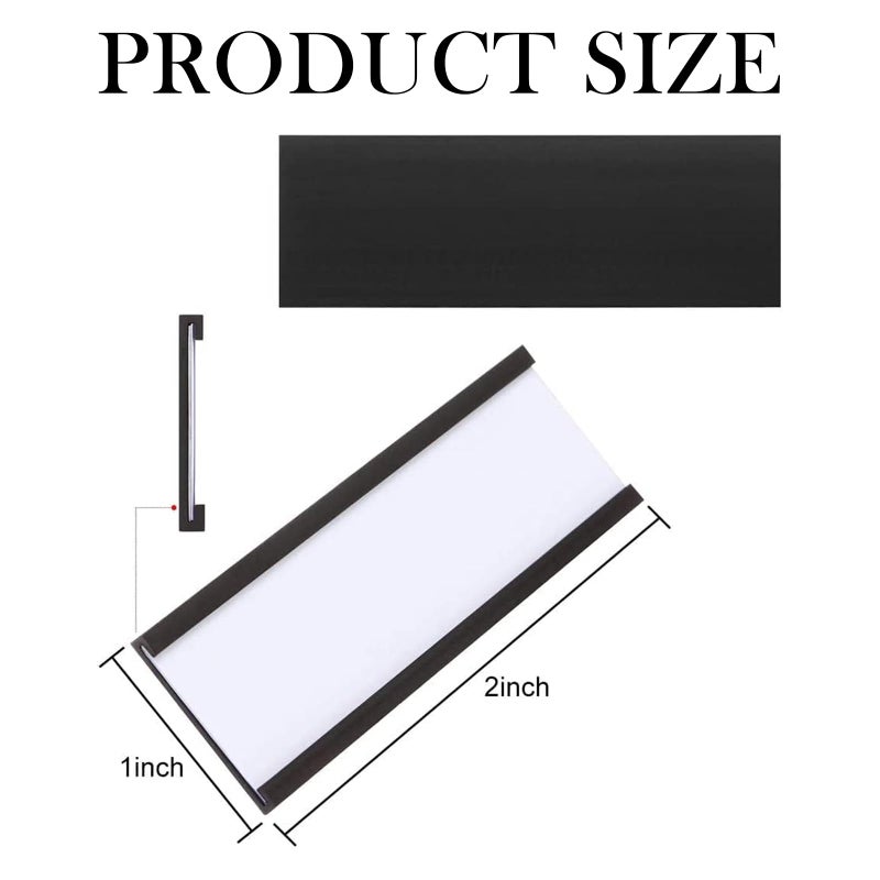 Haploon 50 PCS Magnetic Data Card Holders 1 x 2 Inch Magnetic Label Holder Magnetic Labels with 50 Magnets and 50 Cards Magnetic Sign Holder for Metal Shelving, Metal Racks, Metal Mailboxes - Image 2